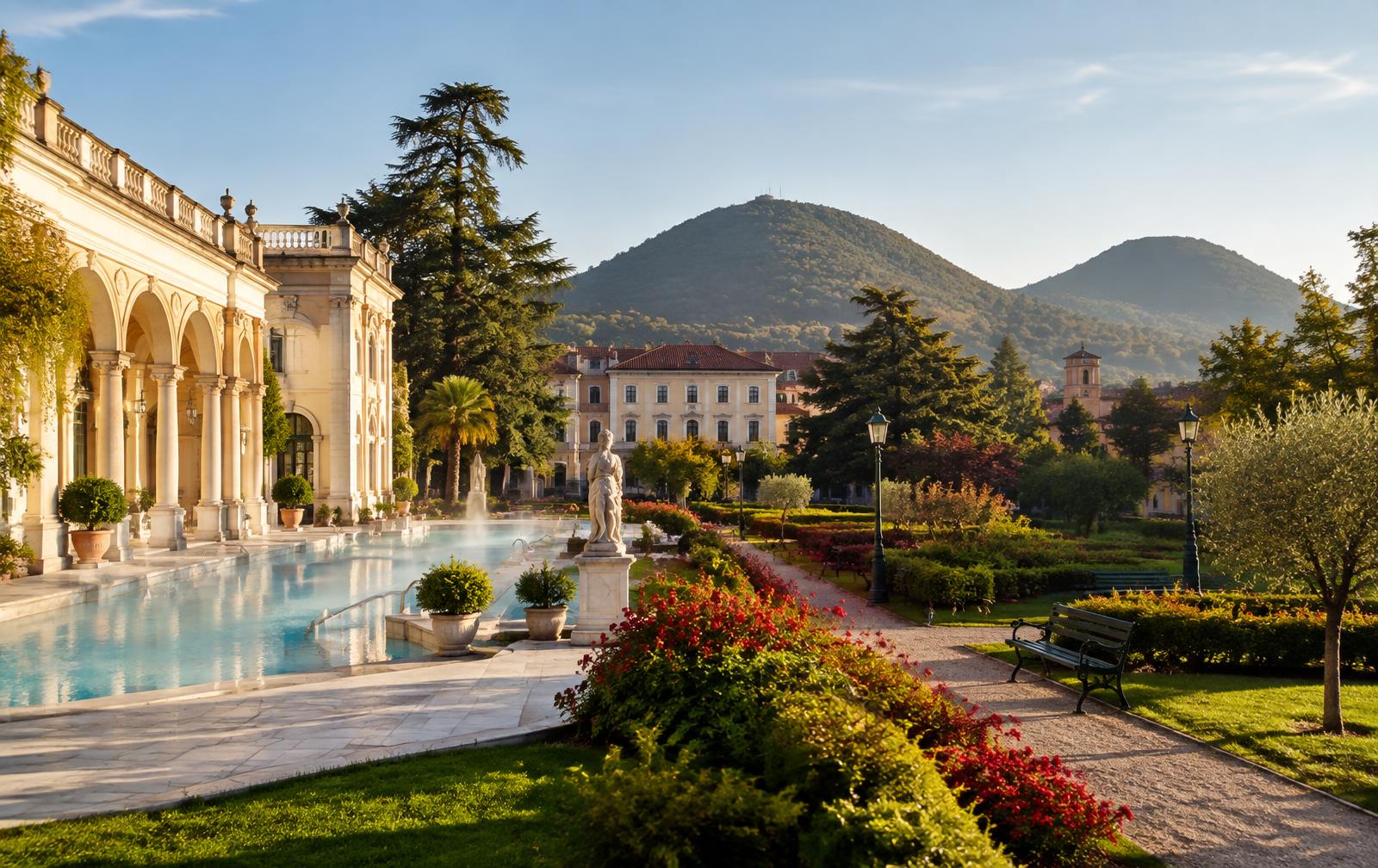 Paesaggio termale di Abano Terme e Colli Euganei